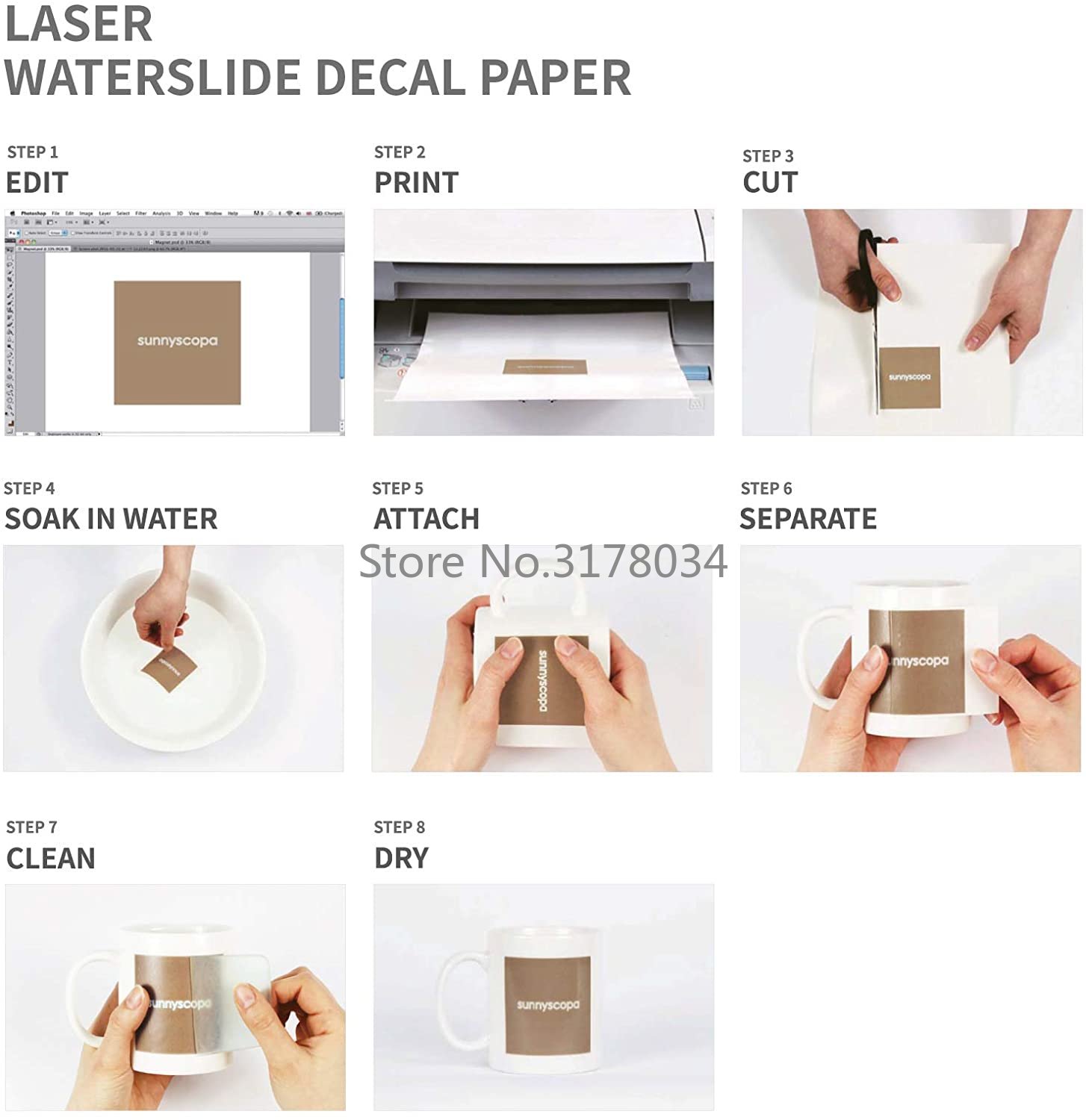 20 листов A4 белый цветной лаз – обзор и цена Waterslide Decal Paper