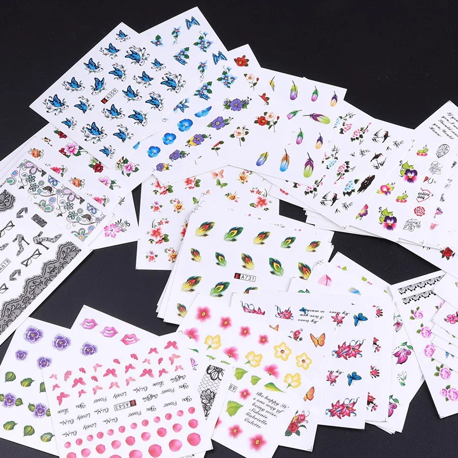 50 шт. наклеек для ногтей с ра – обзор и цена Waterslide Decal Paper